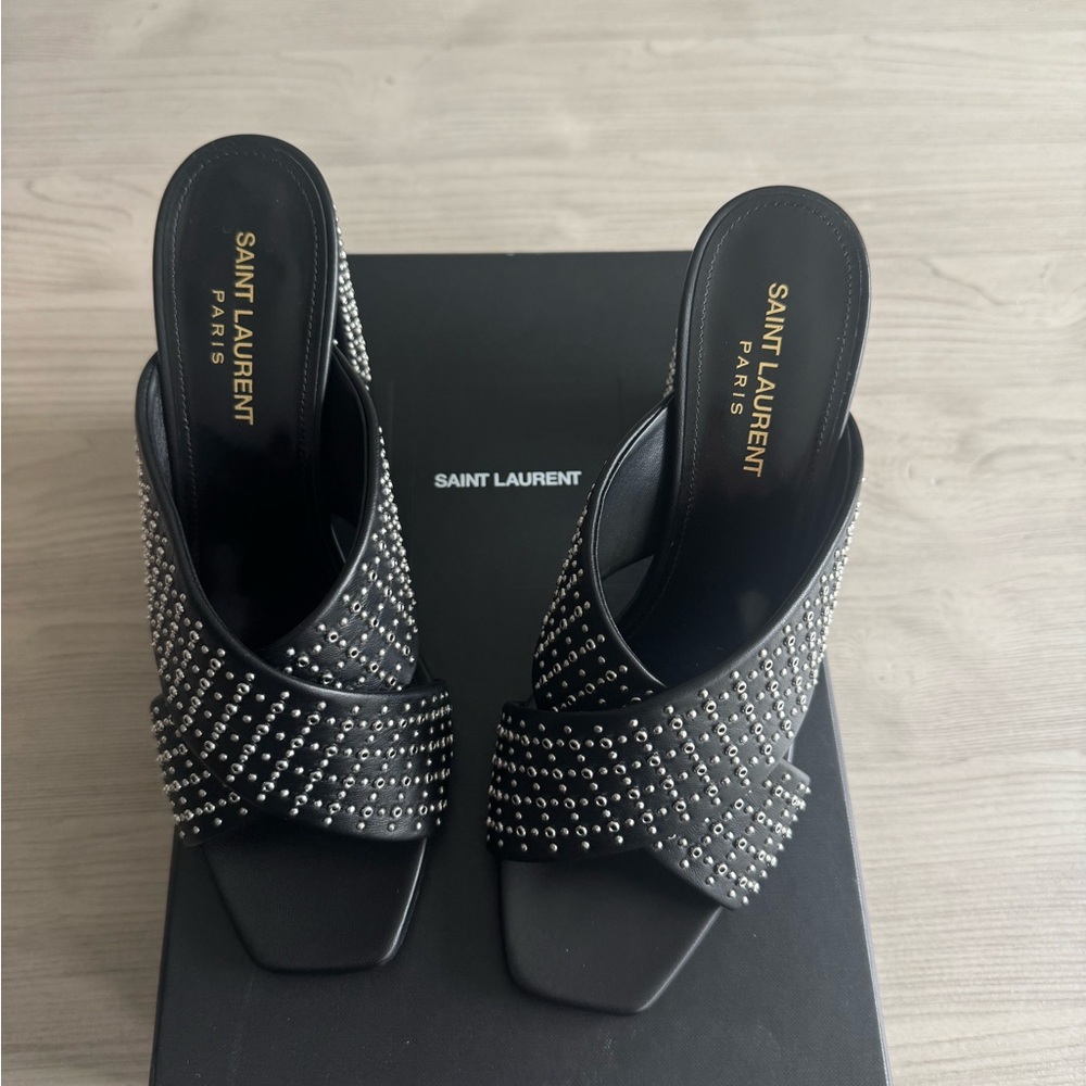 Saint Laurent Lou Lou Studded Sandals - Picture 3 of 5
